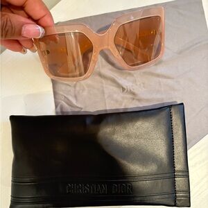 Dior Women's Sunglasses - Pink Frame with Brown Lenses